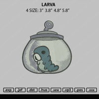 Larva Embroidery File 4 size