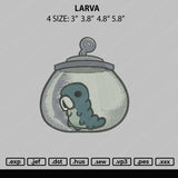 Larva Embroidery File 4 size