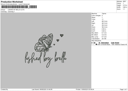 Lashed By Bella Embroidery File 6 sizes