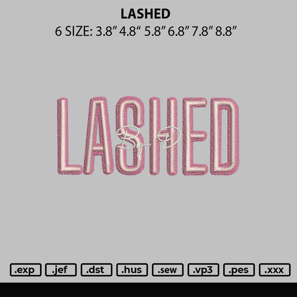 Lashed Embroidery File 6 sizes