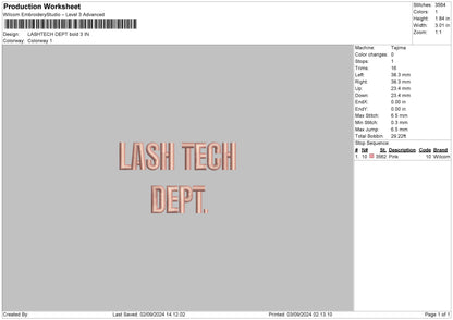 Dept Text Embroidery File 6 sizes