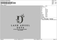 Lashangeltext Embroidery File 6 sizes