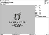 Lashangeltext Embroidery File 6 sizes