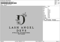 Lashangeltext Embroidery File 6 sizes