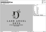 Lashangeltext Embroidery File 6 sizes