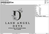Lashangeltext Embroidery File 6 sizes