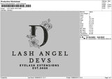 Lashangeltext Embroidery File 6 sizes