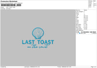 Toast Text Embroidery File 6 sizes