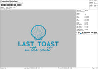 Toast Text Embroidery File 6 sizes