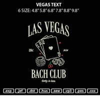 Vegas Text Embroidery File 6 sizes