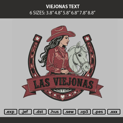 Viejonas Text Embroidery Machine Design File 6 sizes