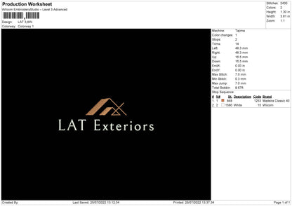 LAT Embroidery File 4 sizes