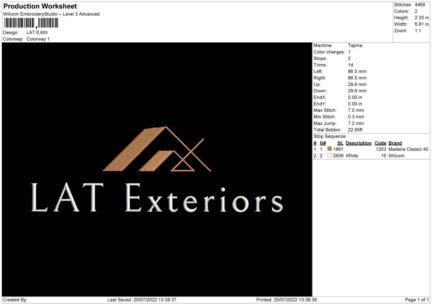 LAT Embroidery File 4 sizes