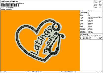 Latinastext Heart Embroidery File 6 sizes