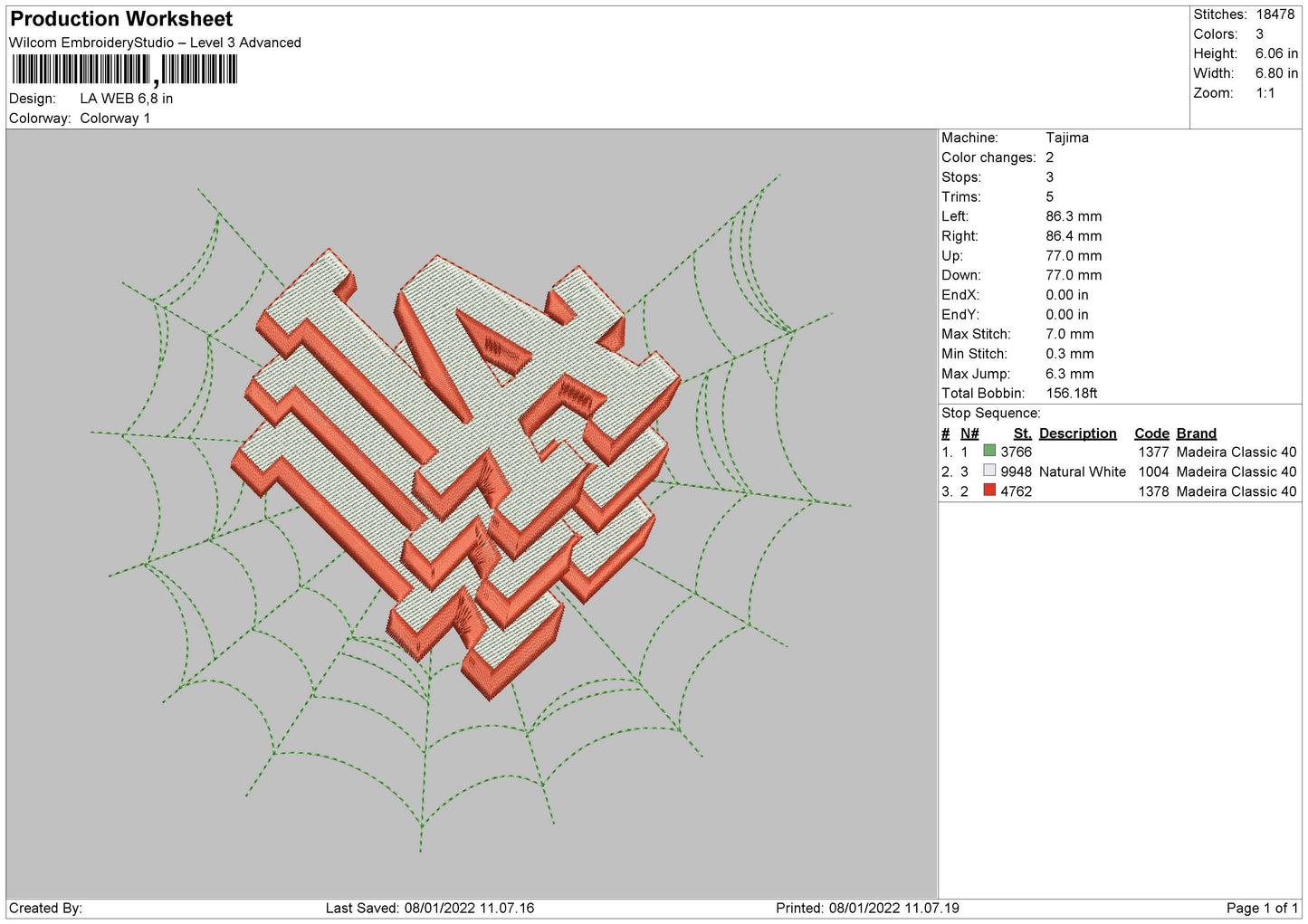 LA Web Embroidery File 4 size