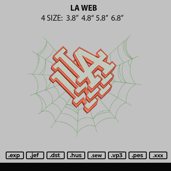 LA Web Embroidery File 4 size