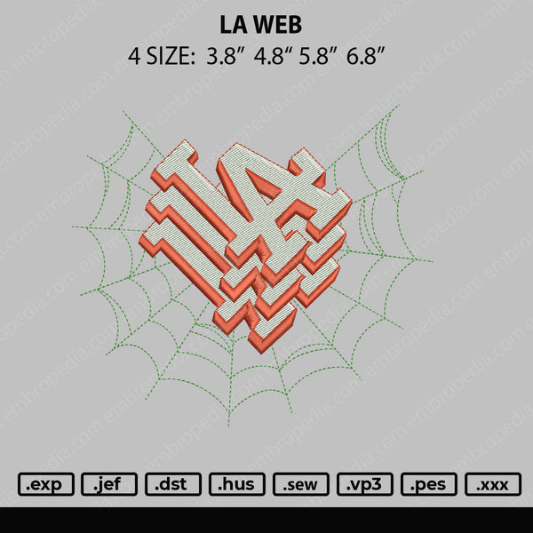 LA Web Embroidery File 4 size