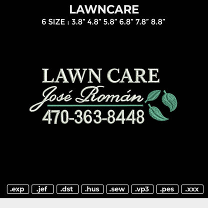 LAWNCARE Embroidery File 6 sizes