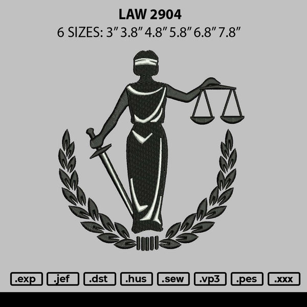 Law 2903 Embroidery File 6 sizes