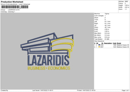 Lazaridis Embroidery File 4 sizes