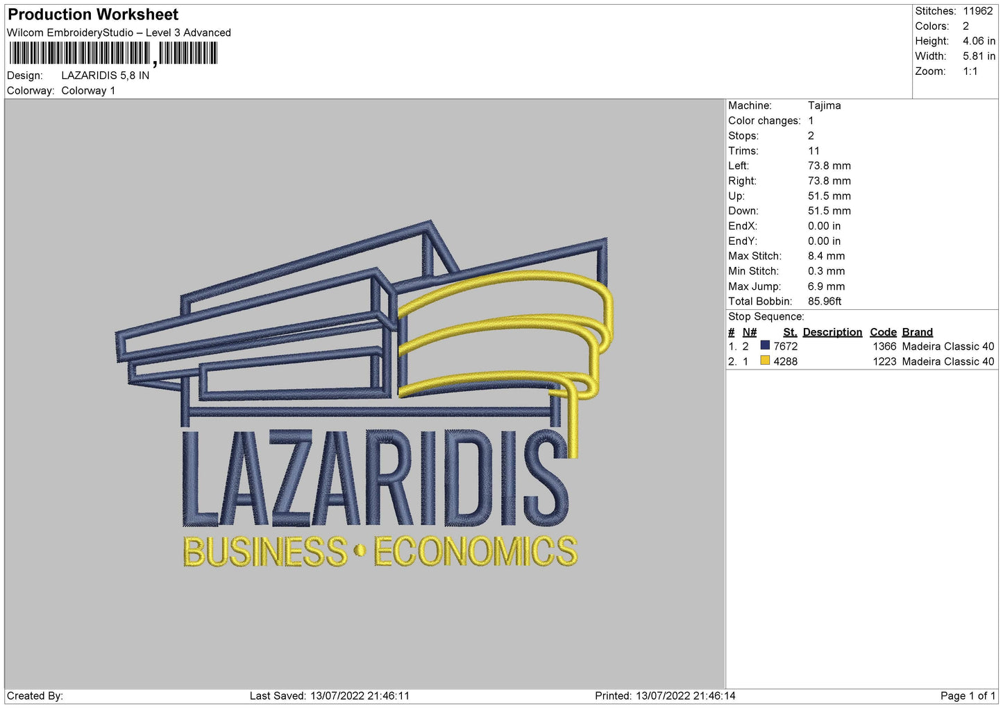 Lazaridis Embroidery File 4 sizes
