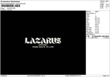 Lazarustext Embroidery File 6 sizes