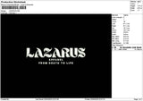 Lazarustext Embroidery File 6 sizes