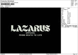 Lazarustext Embroidery File 6 sizes