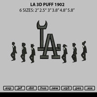 La 3D Puff 1902 Embroidery File 6 sizes