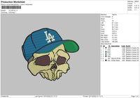 La Skull Embroidery File 6 sizes