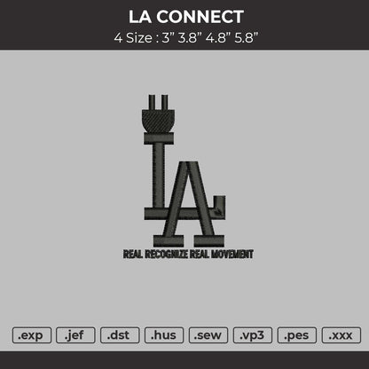 LA Connect Embroidery File 4 size