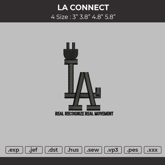 LA Connect Embroidery File 4 size