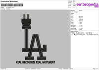 LA Connect Embroidery File 4 size