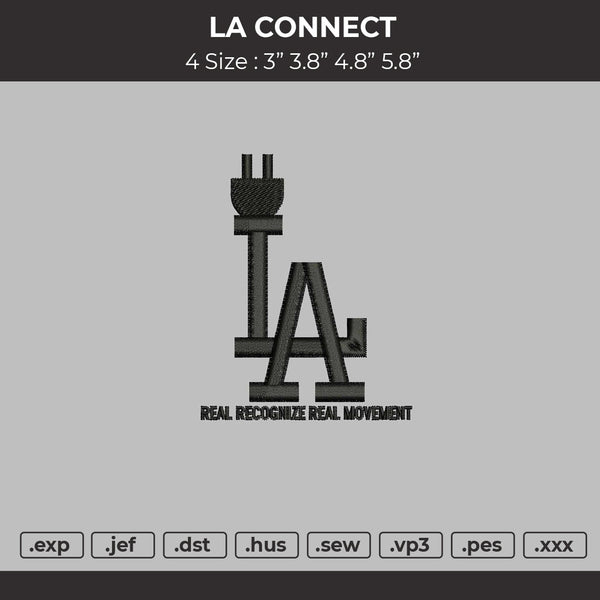 LA Connect Embroidery File 4 size