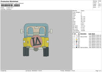 LA Jeep Embroidery File 4 size