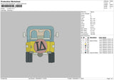 LA Jeep Embroidery File 4 size