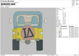LA Jeep Embroidery File 4 size