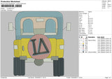 LA Jeep Embroidery File 4 size