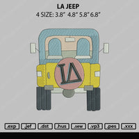 LA Jeep Embroidery File 4 size