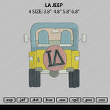 LA Jeep Embroidery File 4 size