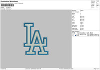 LA Logo Embroidery File 4 size
