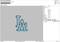 LA Logo Embroidery File 4 size