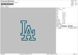 LA Logo Embroidery File 4 size