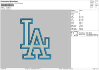 LA Logo Embroidery File 4 size