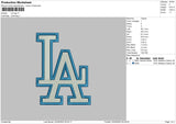 LA Logo Embroidery File 4 size