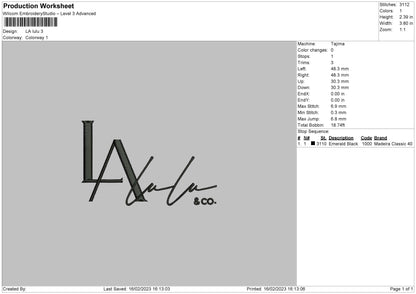 La Lulu Embroidery File 6 sizes