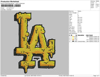 LA Melt Embroidery File 4 sizes