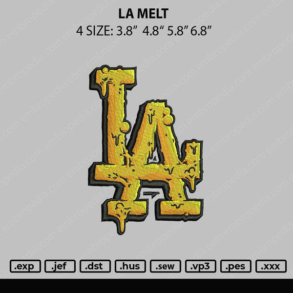 LA Melt Embroidery File 4 sizes