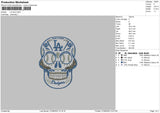 LA Skull Embroidery File 6 sizes