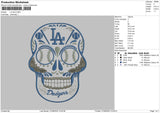 LA Skull Embroidery File 6 sizes